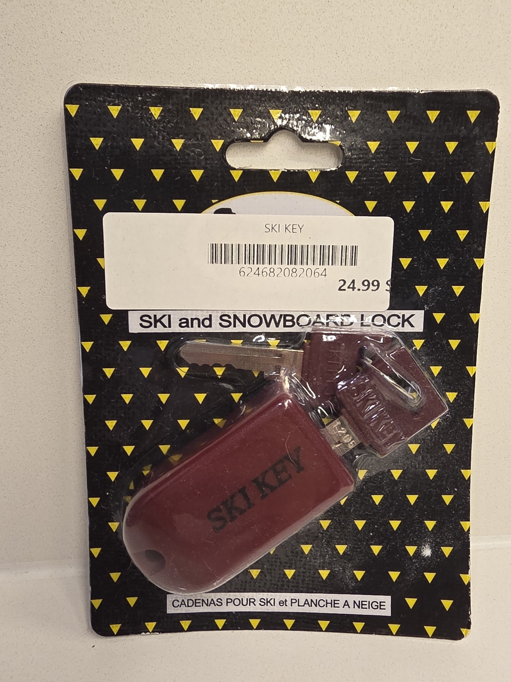 Ski Key Lock with Keys - Burgundy